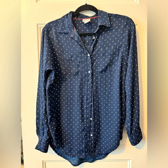 Stylus Navy Polka Dot Blouse - Picture 1 of 6
